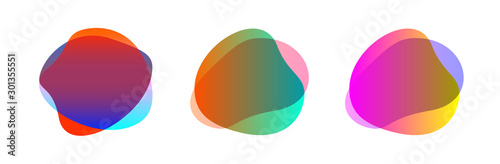Cuadros en Lienzo colorful blob shape free from set for background, blob flat geometric simple, li