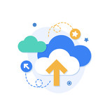 Fototapeta  - Cloud upload icon,Upload sign icon,Load symbol