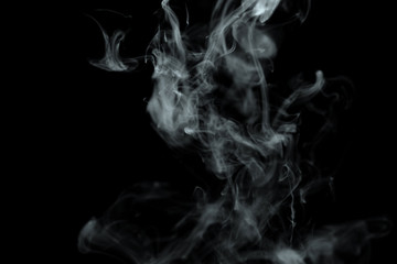 Abstract powder or smoke effect isolated on black background,Out of focus