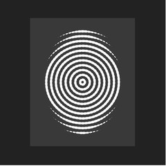 Aufkleber - Fingerprint , modern vector. Flat circular lines form, centric circle, person ID. Vector illustration.