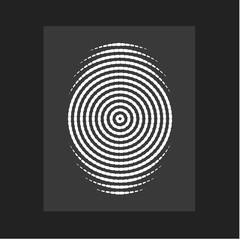 Aufkleber - Fingerprint , modern vector. Flat circular lines form, centric circle, person ID. Vector illustration.