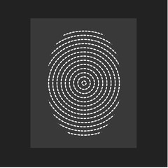 Aufkleber - Fingerprint , modern vector. Flat circular lines form, centric circle, person ID. Vector illustration.