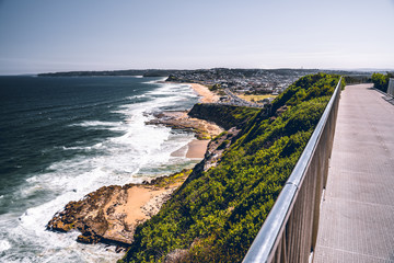 Newcastle Memorial Walk on a bright, sunny day. Newcastle, New South Wales