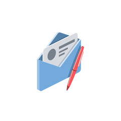 Poster - Email Ball pen. Vector 3d isometric, color web icon, new flat style. Creative illustration design, idea for infographics.