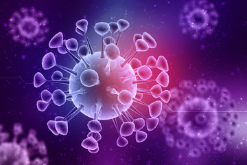 Wall Mural - 3d rendering Virus bacteria cells background