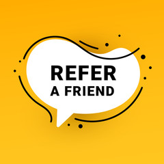 Wall Mural - refer a friend sticker and refer friends shopping label. vector illustration for website, mobile app