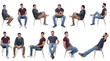 © curto - men sitting in various ways in a chair
