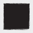 black abstract frame on transparent background