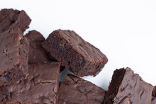 Vegan Brownies Chocolate Plant Based Diet No Animal Products On Dark Background