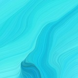 Fototapeta Abstrakcje - square graphic illustration with turquoise, dark turquoise and light sea green colors. abstract design swirl waves. can be used as wallpaper, background graphic or texture