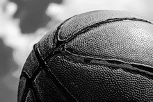 Basketball Under The Sky In Black And White