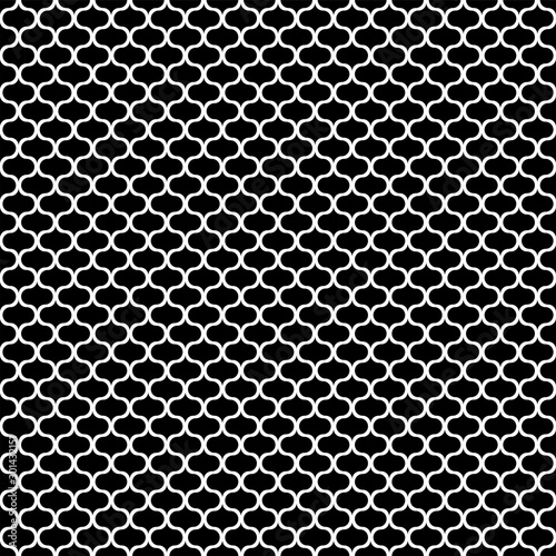Seamless pattern. White line texture on black background.