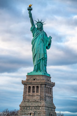 Statue of Liberty at sunset, New York City