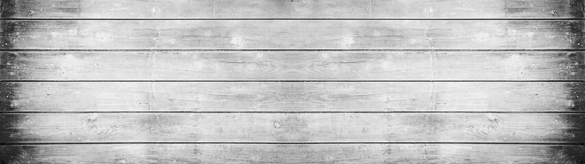 Fototapete - old white painted exfoliate rustic bright light wooden texture - wood background panorama banner long shabby