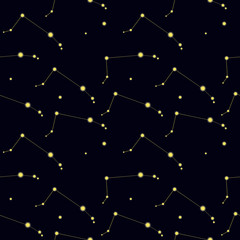 Wall Mural - Seamless pattern with constellation Aries. Abstract print with stars