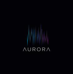 aurora logo icon design template vector stock illustration
