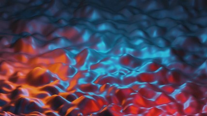 Wall Mural - Abstract fluid orange red and blue motion background wave. 3D rendering