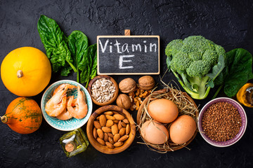 Assortment food sources of vitamin E