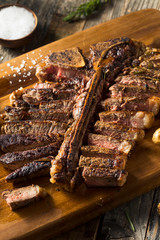 Canvas Print - Homemade Grass Fed Cut Up T Bone Steak