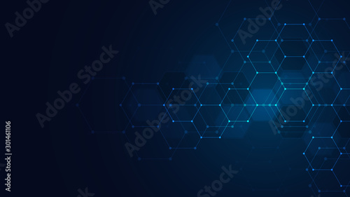 Fotografía Abstract technology or medical background with hexagons shape pattern