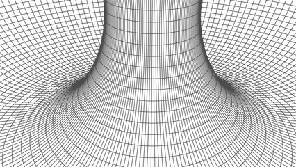 Aufkleber - Abstract tunnel. Vector wormhole. 3D corridor mesh.