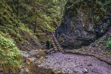 Sticker - Hiking trail called Sucha Bela in Slovak Paradise, Slovakia