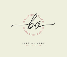 B O BO Beauty vector initial logo, handwriting logo of initial signature, wedding, fashion, jewerly, boutique, floral and botanical with creative template for any company or business.