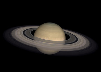 Wall Mural - high detailed planet saturn of solar system isolated on black background. elements of this image fur