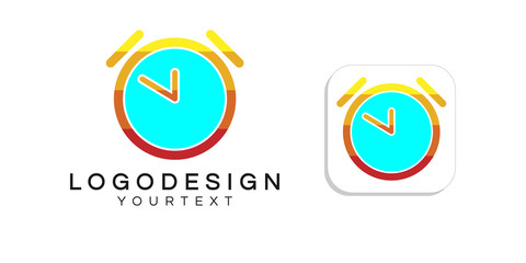 Poster - clock logo design. icon app smartphone color full