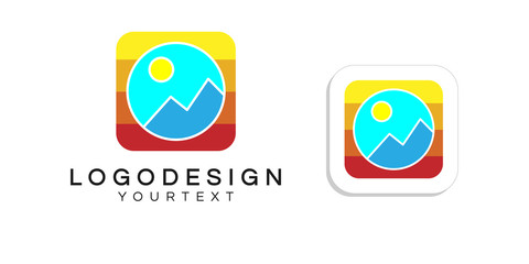 Poster - landscape logo design. icon app smartphone color full