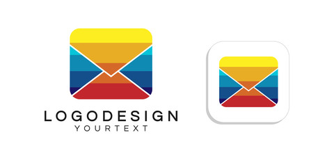 Poster - message logo design. icon app smartphone color full