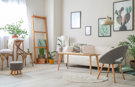 Stylish interior of living room