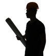 © Pixel-Shot - Silhouette of male architect on white background
