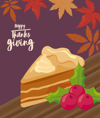 Poster - card with label happy thanksgiving