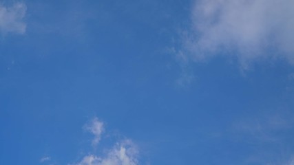 White cloud and blue sky background with copy space