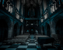Spooky Dark Gothic Church, With Nobody Around And A Sense Of Complete Silence, Desolation And Scare.