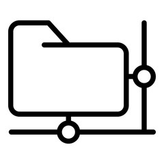Poster - Network folder access icon. Outline network folder access vector icon for web design isolated on white background