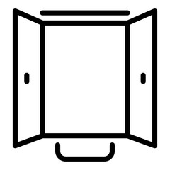 Poster - Open double door icon. Outline open double door vector icon for web design isolated on white background
