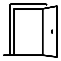 Poster - Open room door icon. Outline open room door vector icon for web design isolated on white background