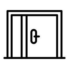 Poster - wide front door icon. outline wide front door vector icon for web design isolated on white backgroun