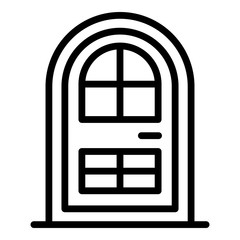 Poster - Semicircular door icon. Outline semicircular door vector icon for web design isolated on white background