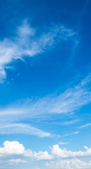 Wall Mural - Blue sky and white clouds . with warm sunlight.