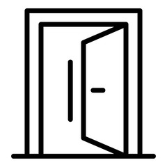Poster - Door out icon. Outline door out vector icon for web design isolated on white background