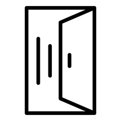Poster - Opened door icon. Outline opened door vector icon for web design isolated on white background