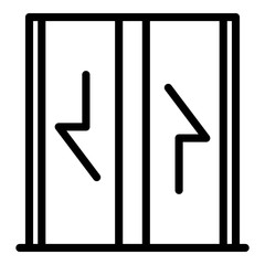 Poster - elevator doors with arrows icon. outline elevator doors with arrows vector icon for web design isola