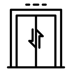 Poster - elevator doors arrow up down icon. outline elevator doors arrow up down vector icon for web design i