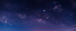 Panorama blue night sky milky way and star on dark background.Universe  galaxy with noise and grain.Photo by long exposure and select white balance.selection focus.amazing