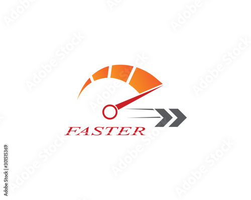 Fotografía Faster logo template vector icon illustration design