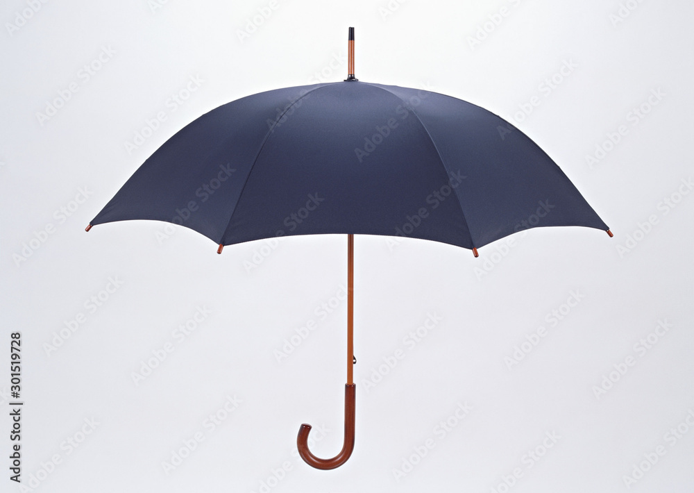black umbrella isolated on white background - obrazy, fototapety, plakaty 