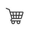 © Lysenko.A - Shopping cart icon in flat style. Trolley vector illustration on white isolated background. Basket business concept.